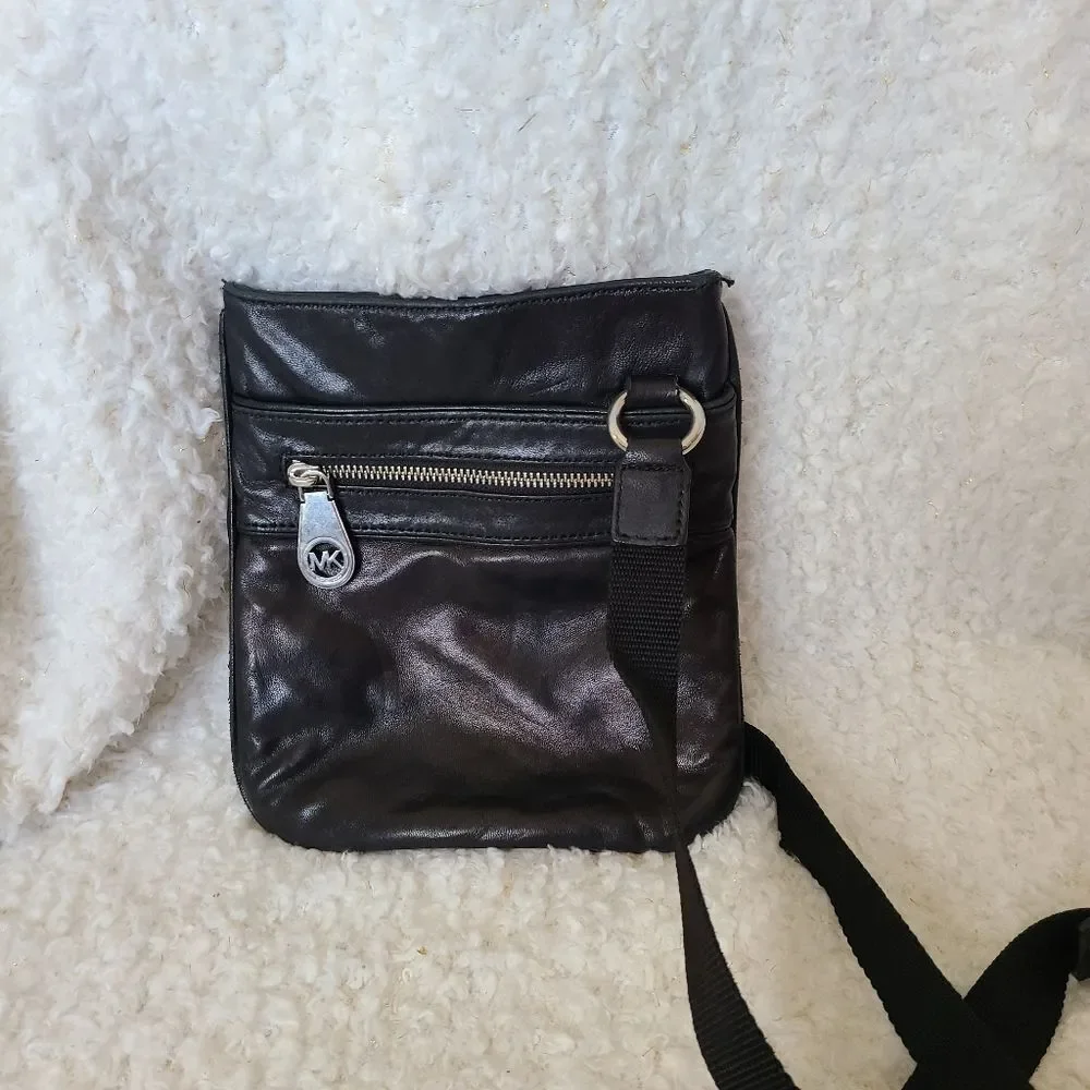 Michael Kors Butter Soft Black Leather Crossbody‎